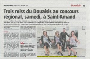 Mr Contreras jean- Marie accompagné des trois représentantes du douaisis au concours de Miss Nord-Pas de Calais le samedi  25 Octobre 2014 au Pasino de Saint Amand